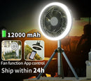 12000mAh Camping Fan Rechargeable Desktop Portable Circulator