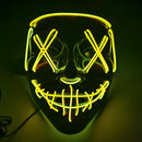Fluorescent Party Decor LED Luminous Mask Happy Halloween Party Masquerade Party Cool Light Strip Grimace Mask Ghost Festival