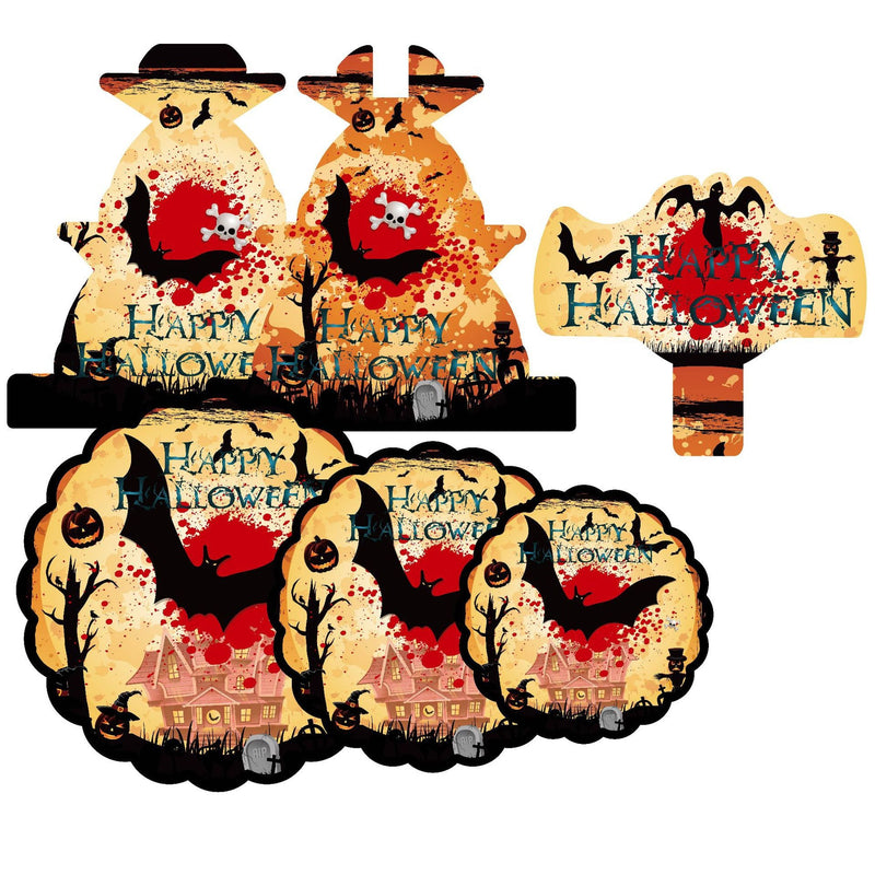 Halloween Party 3D Paper Cake Rack Pumpkin Bat Bleeding Ghost Festival Table Dessert Decor Trick Or Treat Happy Halloween Day