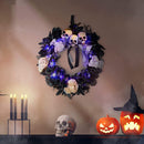 Halloween Wreath Door Wall Hanging Pendant Ghost Festival Skull Pumpkin Maple Leaf Black Vine Garlands Happy Halloween Party