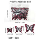 12pcs Halloween Double-layer Skull Rose 3D Butterfly Home Decoration Wall Stickers Butterfly Bat Stickers Horror Ghost Festival