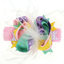 Halloween Children's Bow Hair Clip Hair Band Feather Bow Hair Accessories Baby Happy 1st 2nd 3rd Birthday Party Supplies