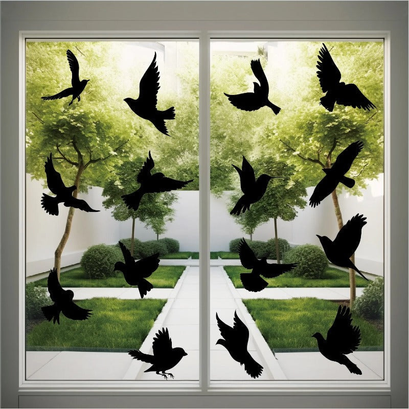 Halloween Black Bird Crow Window Glass Stickers Ghost Festival DIY Wall Door Sticker Happy Halloween Day Party Decor For Home