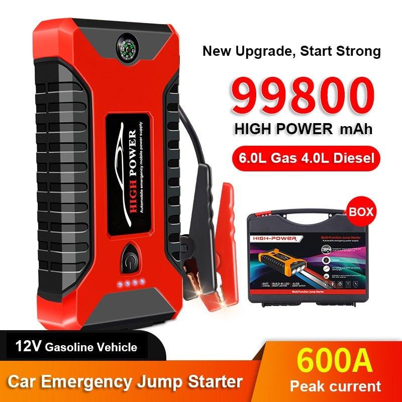 99800mAh 12V Portable Car Jump Starter Power Bank - WELLQHOME