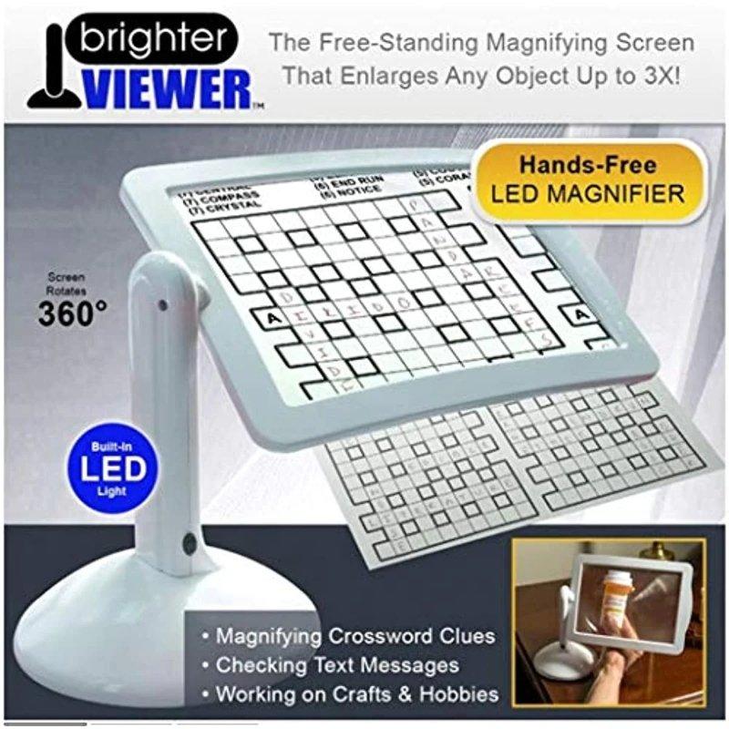 Desktop Magnifying Glass LED Light, 360-degree Rotation, 3 Times Magnification - WELLQHOME