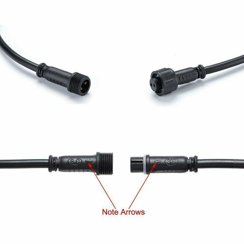 Extension Cable with 2Pin Connectors for Single LED Deck Lights - WELLQHOME