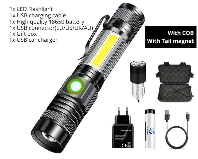 Rechargable Waterproof Super Bright T6 LED Flashlight - WELLQHOME