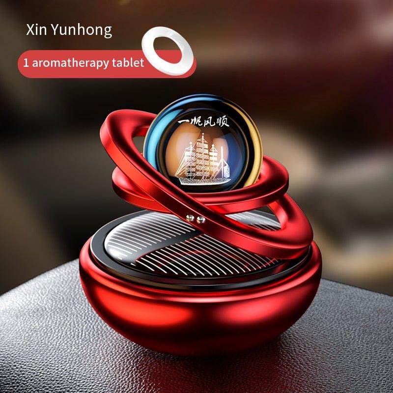 Solar Car Air Freshener Rotating Aromatherapy Diffusing - WELLQHOME