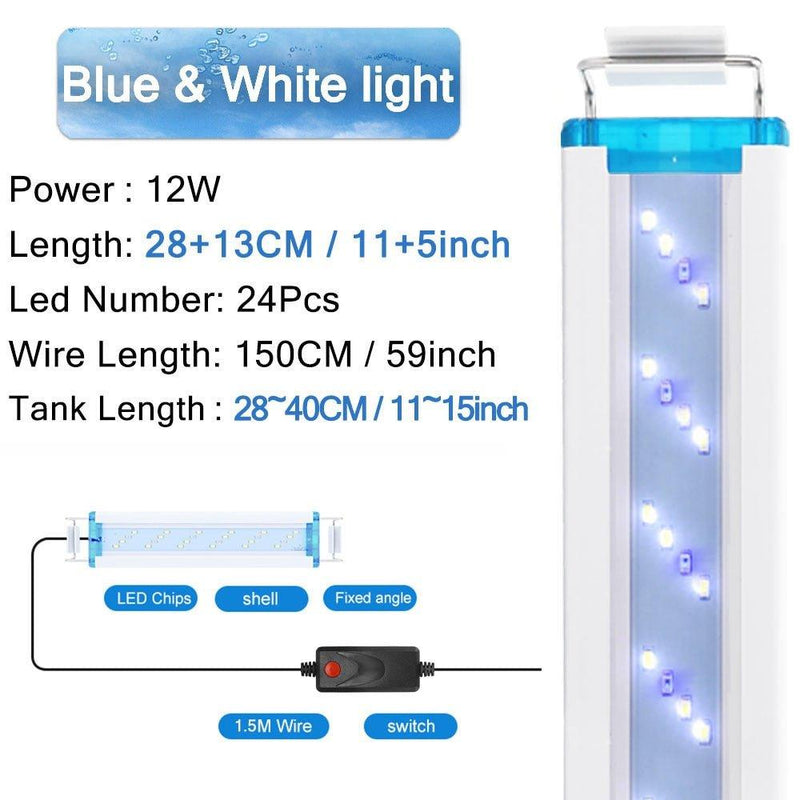 Super Slim Waterproof LEDs Aquarium, Aquatic Plant Clip Light - WELLQHOME